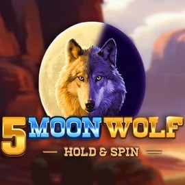 5 Moon Wolf slot logo by Apparat Gaming at SpinSahara Casino