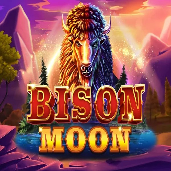 Bison Moon slot logo by Northern Lights Gaming at SpinSahara Casino