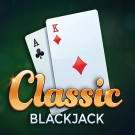 Classic Blackjack slot logo by Red Tiger Gaming at SpinSahara Casino
